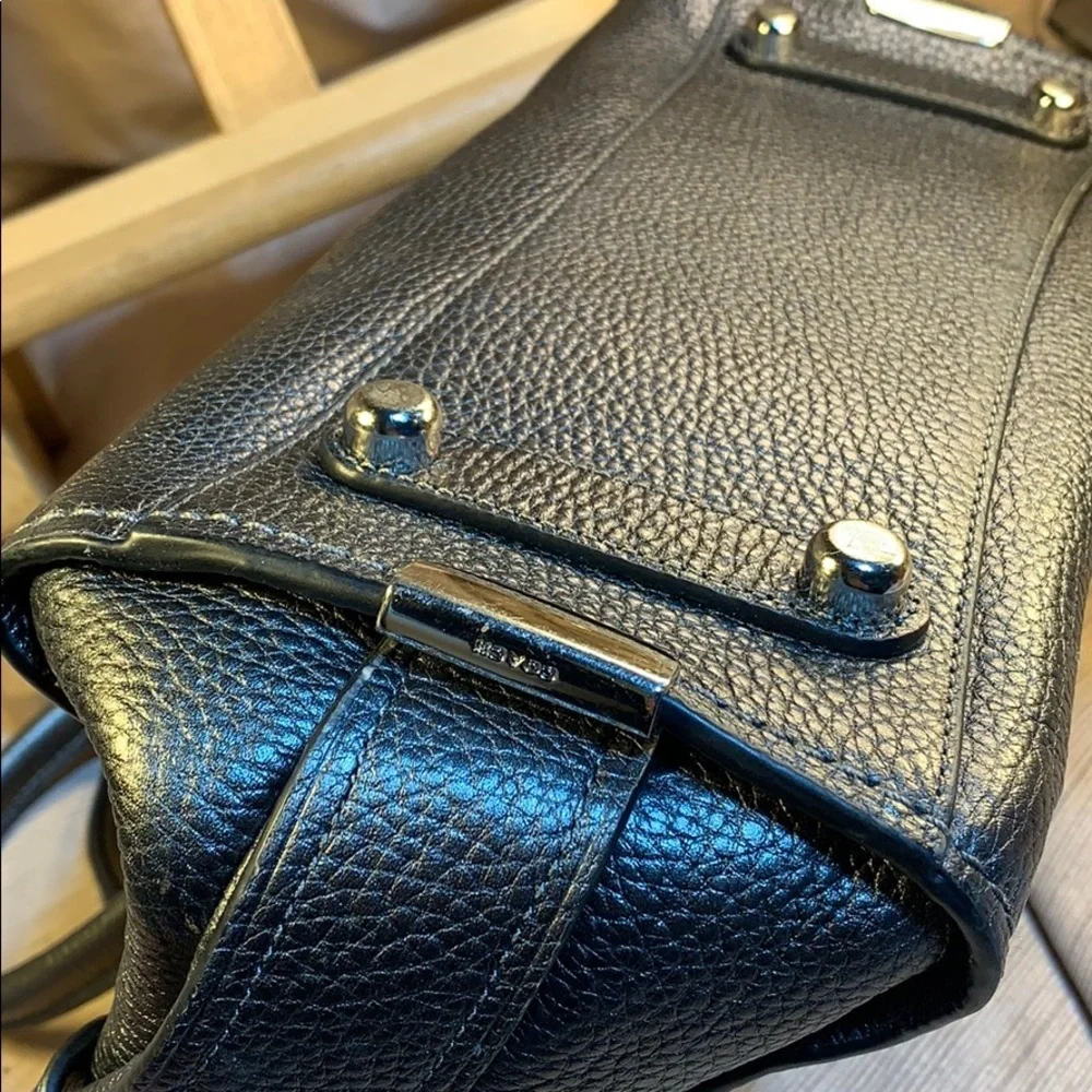 Coach leather gunmetal pocketbook EUC no strap
